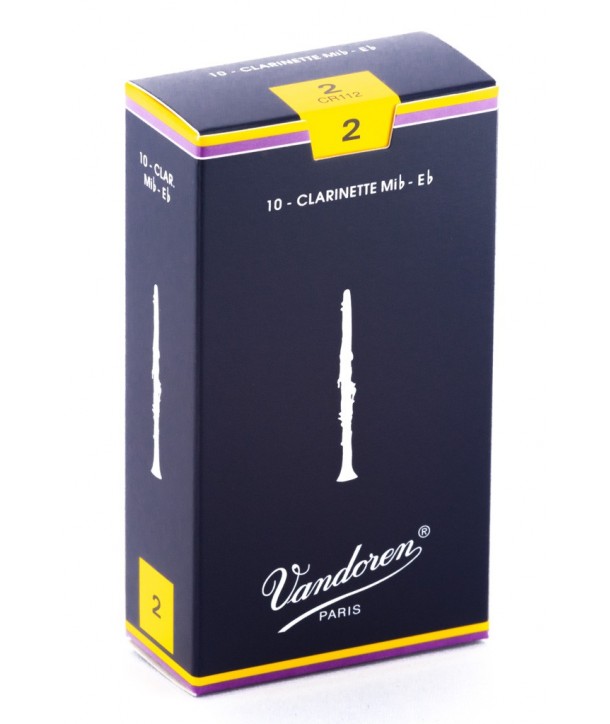 Boite de 10 anches Vandoren Traditionnelles force 2,5 pour Clarinette Sib